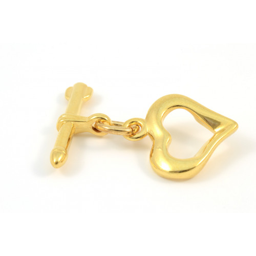 Toggle heart 18mm gold plated